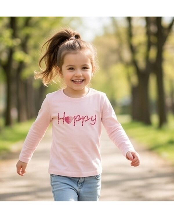 Girls Full Sleeve Cotton Graphic T-Shirt