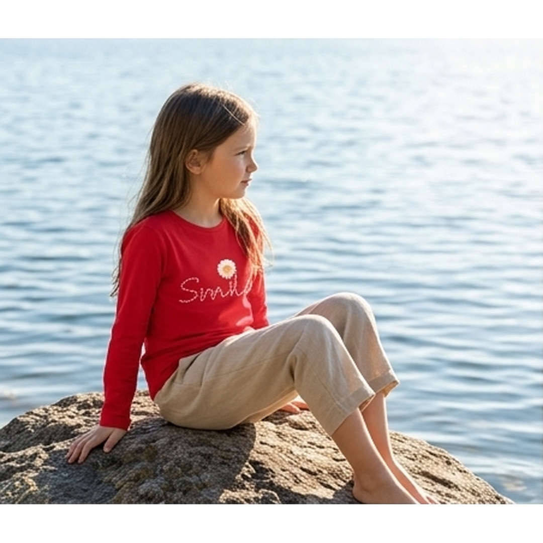 Girls Full Sleeve Cotton Graphic T-Shirt - Image 7