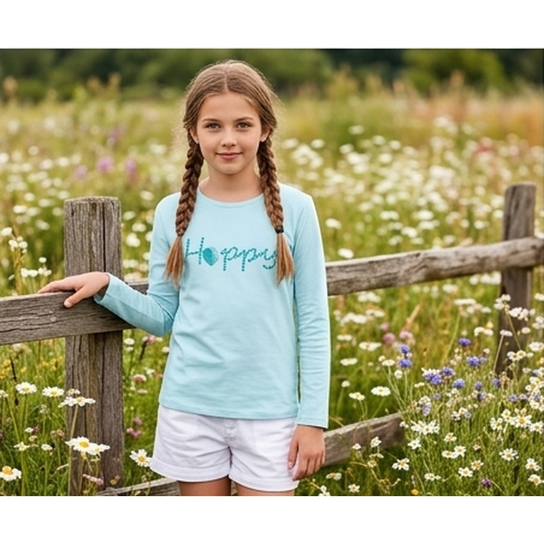 Girls Full Sleeve Cotton Graphic T-Shirt - Image 5
