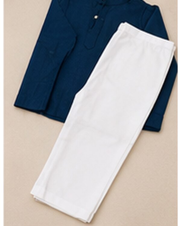 Boys Classic Blue Kurta Pajama Set