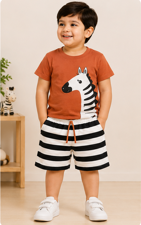 Zebra Print Kids Summer Co-ord Set